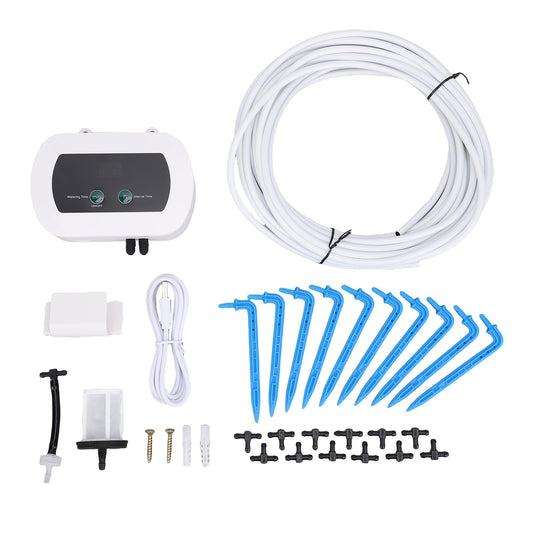 ZJchao Smart Automatic Plant Watering System, 400ml per min Flowrate Programmable Timer Drip Irrigation Kit with LED Display for Indoor Outdoor Garden Office Home Water 10 Potted Plants (BSV-IC201)