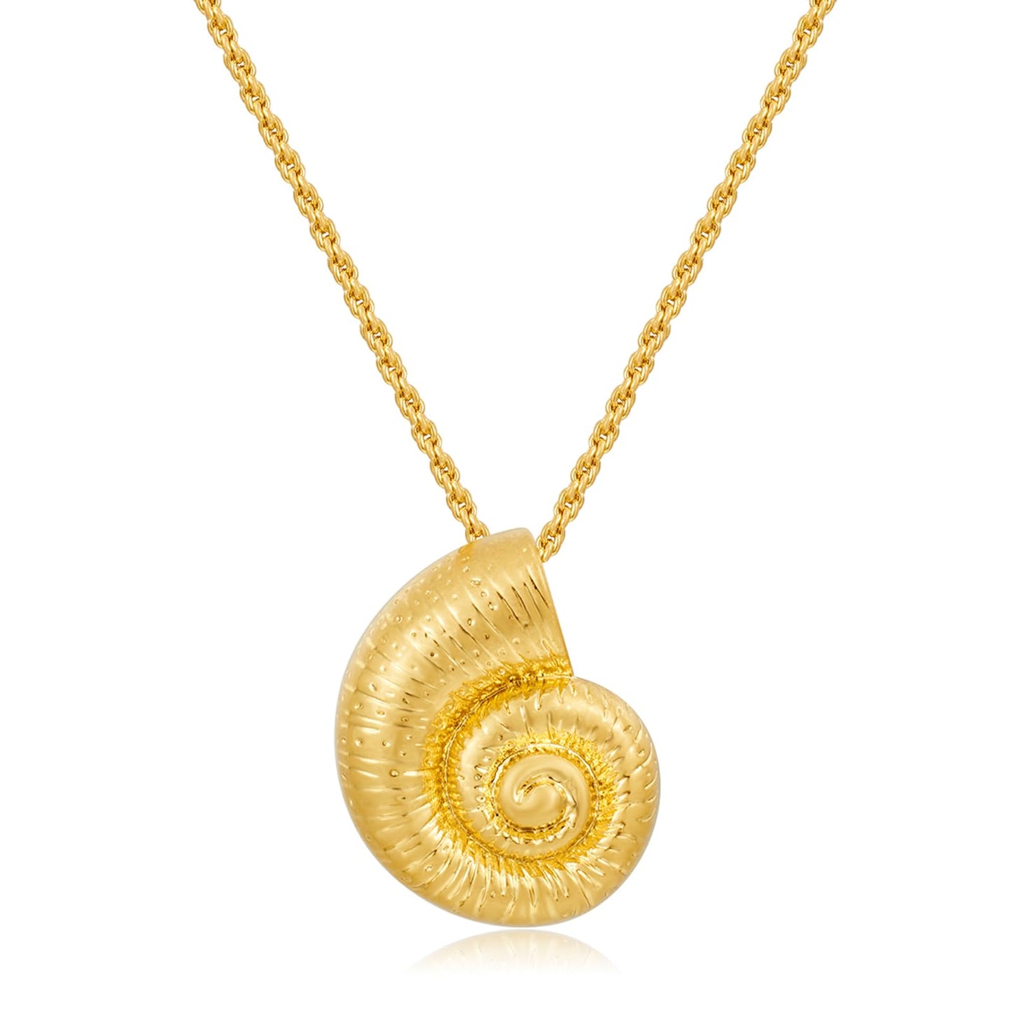 WOWORAMA Gold Conch Shell Necklace for Women Matte Gold Sea Snail Pendant Necklaces Adjustable Chain Ocean Sea Witch Shell Choker Necklace Vintage Summer Beach Jewelry