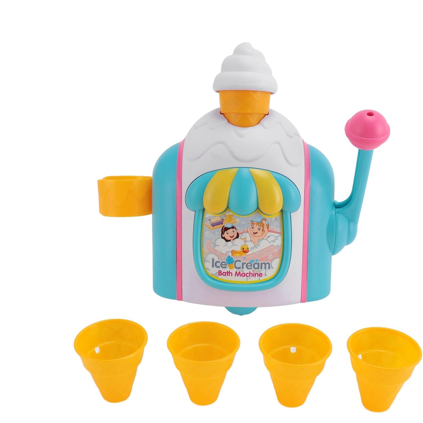 Aqur2020 Bath Toys for Toddlers, Bubble Ice Cream Maker Bathtub Toy with Strong Suction Cups, for Kids Ages 2-8 Boys Girls Birthday Gift