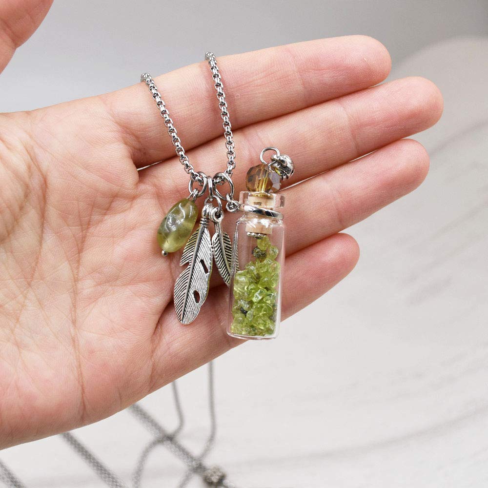 CoolDIY Aromatherapy Essential Oil Diffuser Necklace Locket Pendant Stainless Steel Perfume Crystal stone Glass vial Necklace (Royal blue)