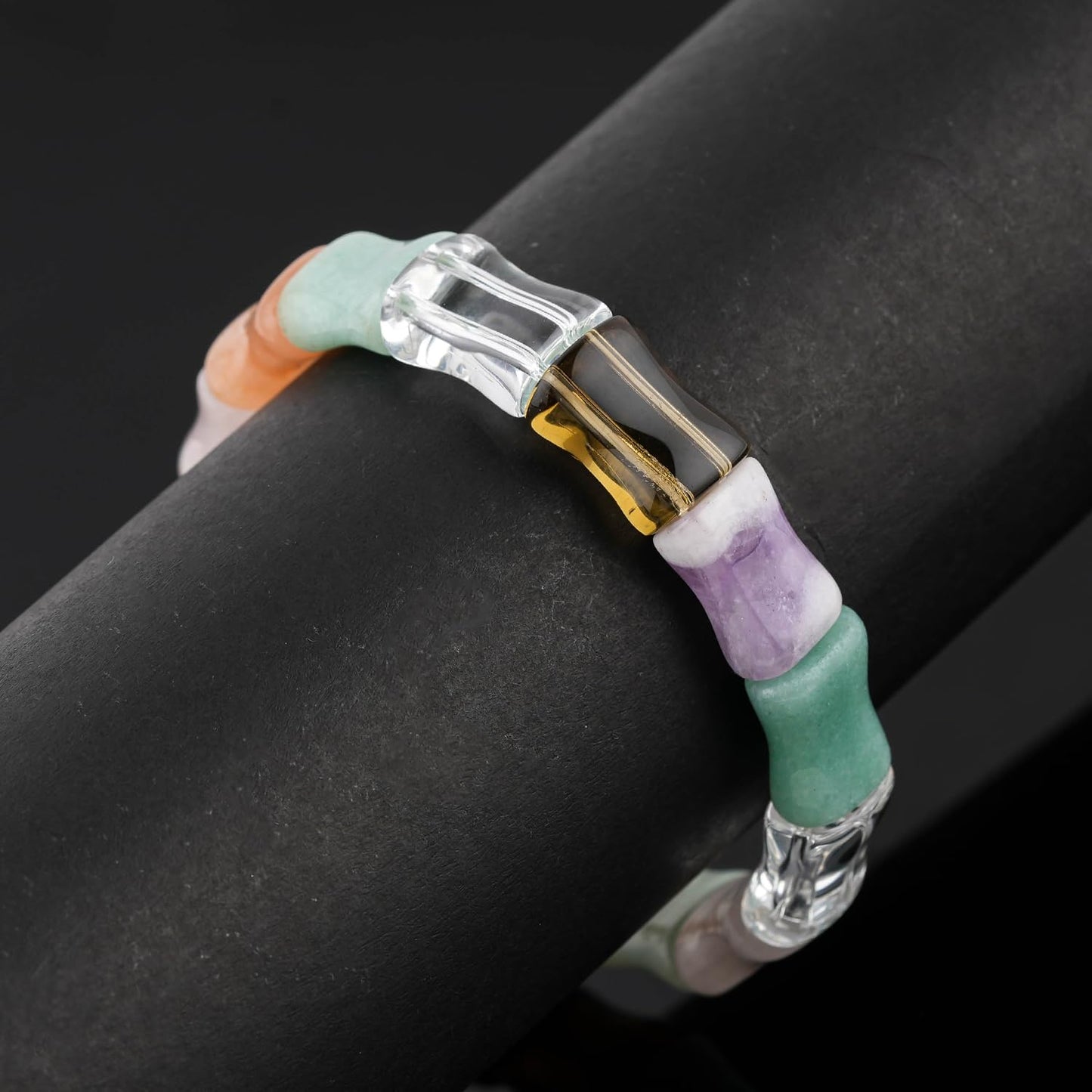 ColouredRocks 7 Chakra Elastic Stretchable Bracelet, Gemstone Crystals Beads, Trendy, Daily Wear Women Jewelry, Best Gift, (Free Size)