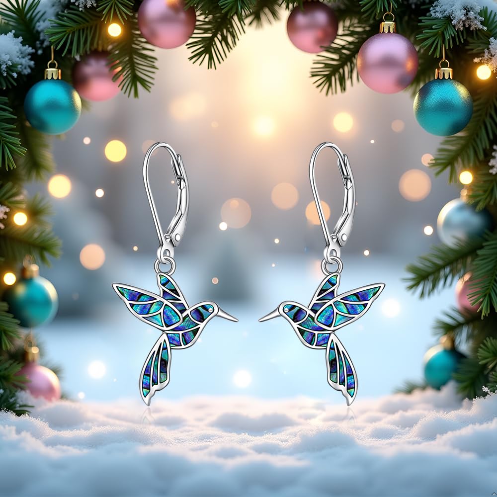 Hummingbird Earrings for Women Sterling Silver Hummingbird Earrings Dangle Jewelry Gifts for Women Unique Christmas Birthday Gifts