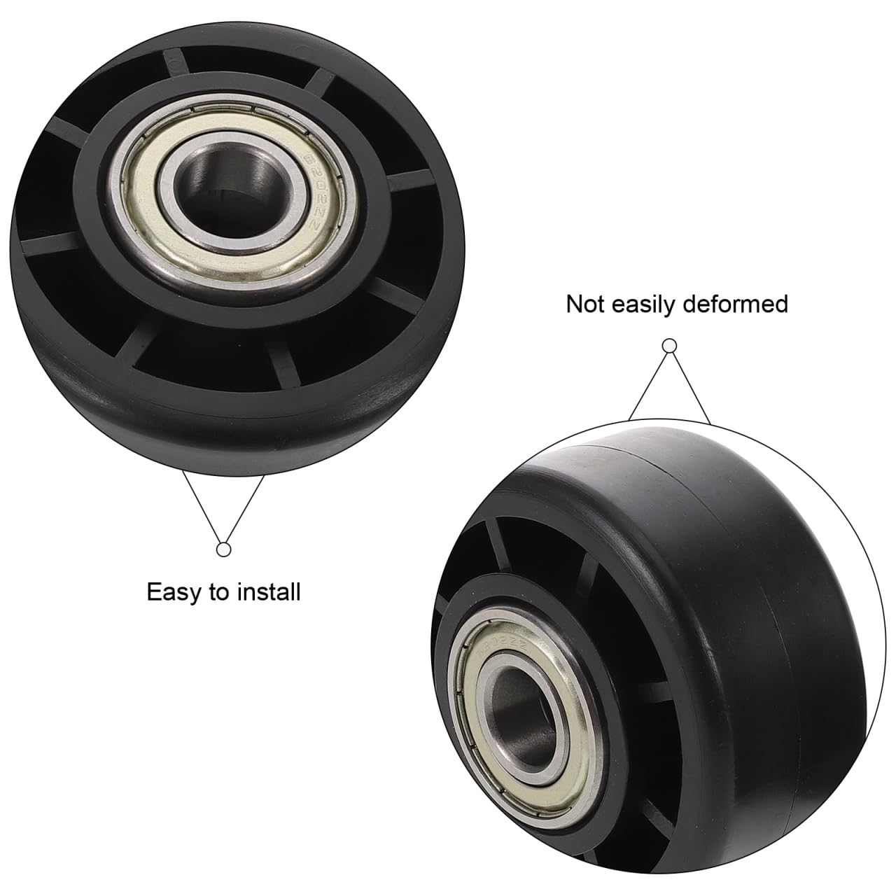 OHPHCALL Fitness Equipment Universal Wheel Replacement 2-Pack with Durable Pp Caster Bearings for Treadmill Gym Roller and Exercise Bike Accessories 2.76 Inch