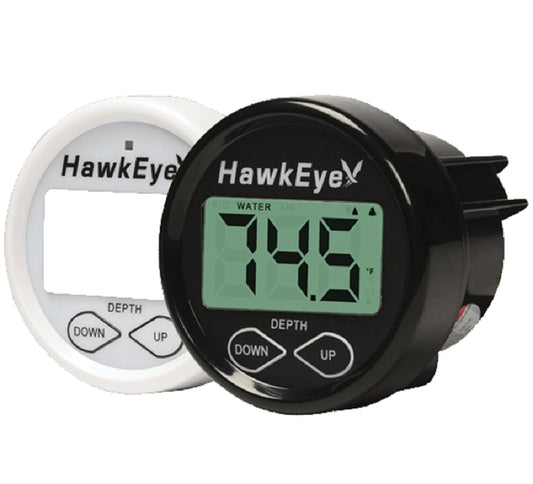 HawkEye DT2BX-TM In-Dash Depth Sounder with Air and Water Temperature (Includes Transom Mount Transducer)