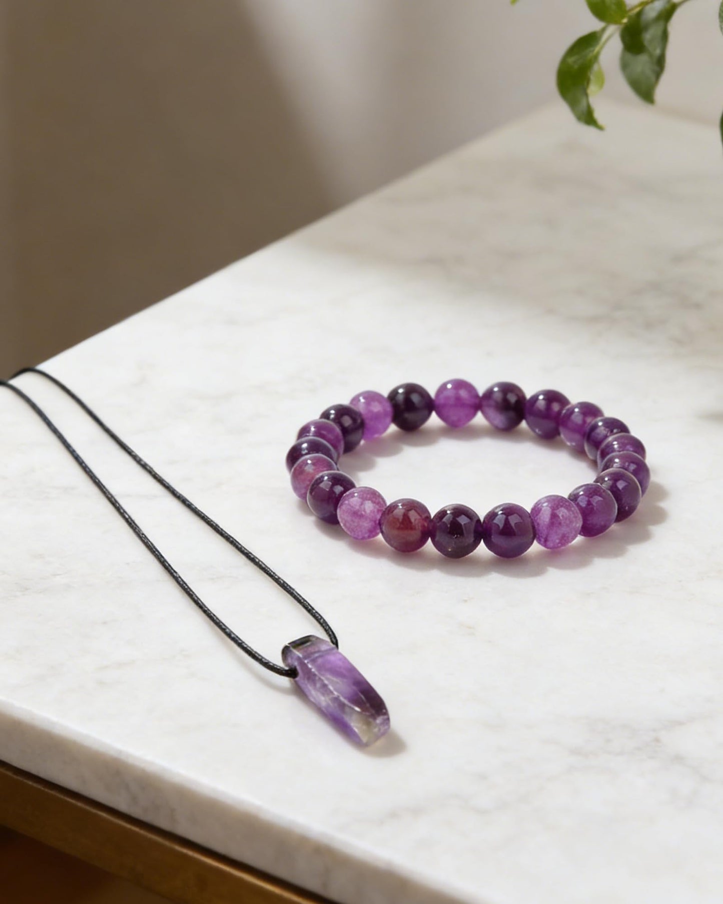 LANWLOSI Amethyst Bracelet for Women Natural Amethyst Beaded Bracelet Anxiety Relif Yoga Meditation Healing Bracelets Jewelry Gifts for Her