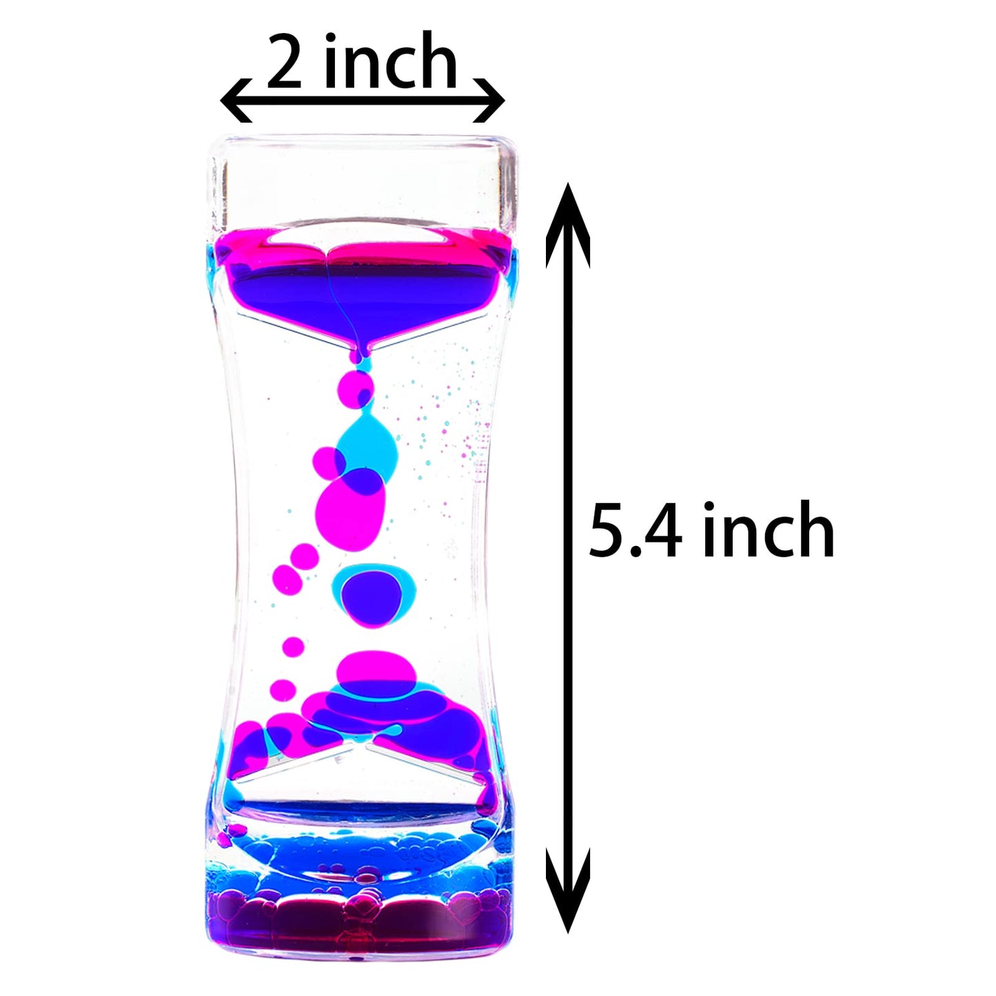 Liquid Motion Bubbler Timer Pack of 6 Liquid Bubbler Sensory Toys Fidget Toy Activity Relaxing Desk Toys (Pack of 6)