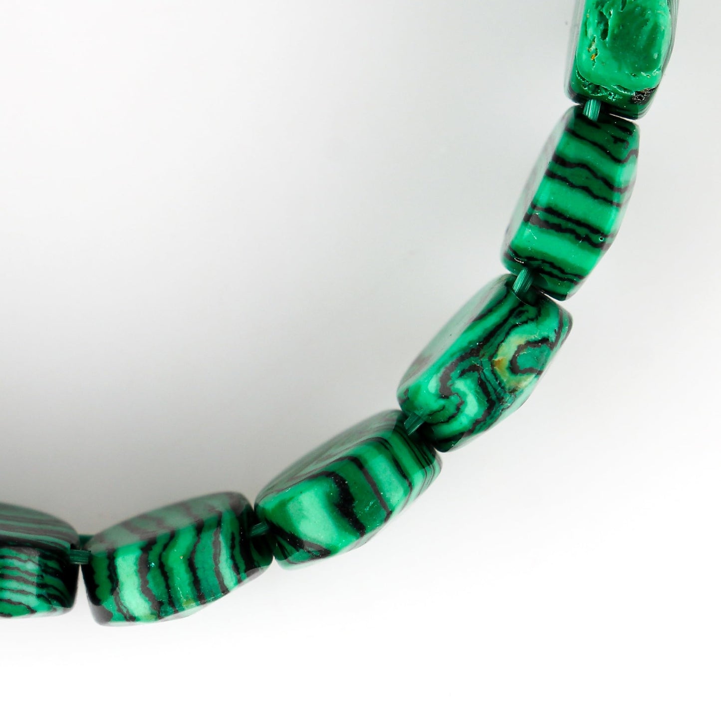 CRYSTALINES AAA Natural Malachite Gemstone Stretchable Bracelet for Men Women | Handmade Stretch Jewelry | Chakra - Healing - Yoga - Spiritual - Protection | Healing Bracelet