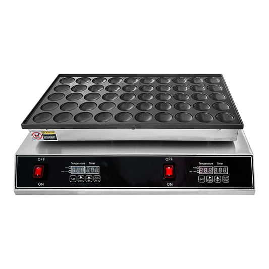 Mini Dutch Pancake Baker Commercial Electric Non-stick Waffle Maker Machine Muffin Maker for Home and Restaurants Makes 50PCS of 1.8 Inches Pancakes 1700W
