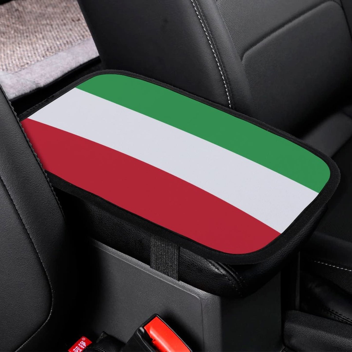 Flag of Italy Car Handrail Box Cushion-Car Seat Accessories Armrest Cushion Cover Fits Most Cars One Size