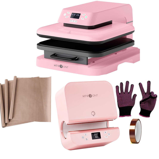 HTVRONT Auto Heat Press Machine for T Shirts, Auto Tumbler Heat Press, Pink