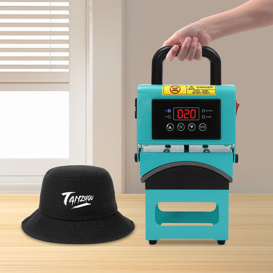 Hat Heat Press Machine 350W Power Press Industrial Digital Sublimation Heat Press Machine Multifunctional Professional Semi-Automatic Heat Press Transfer Machine for Cap T-Shirt Pillowcase