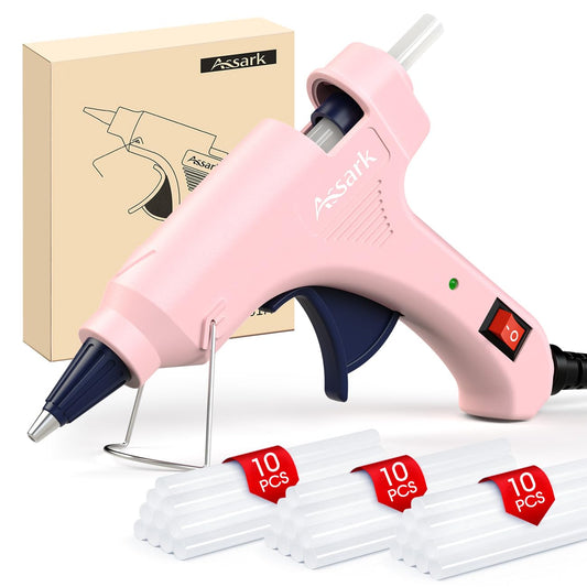 30W Mini Hot Glue Gun Kit with 30 Glue Sticks, Fast Preheating Hot Melt, High Temp for School Crafts DIY Arts and Quick Home Repairs