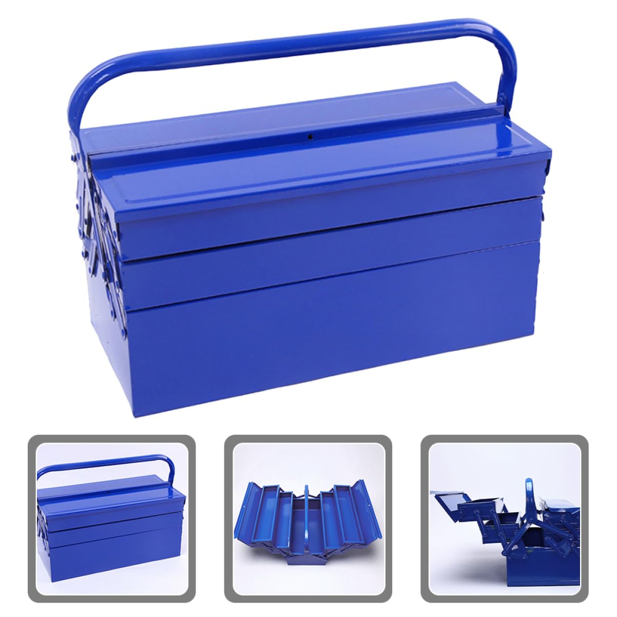 Veemoon Metal Tool Box Organizer Multi Iron Storage for and Workshop Durable and Portable Tool Chest with Easy