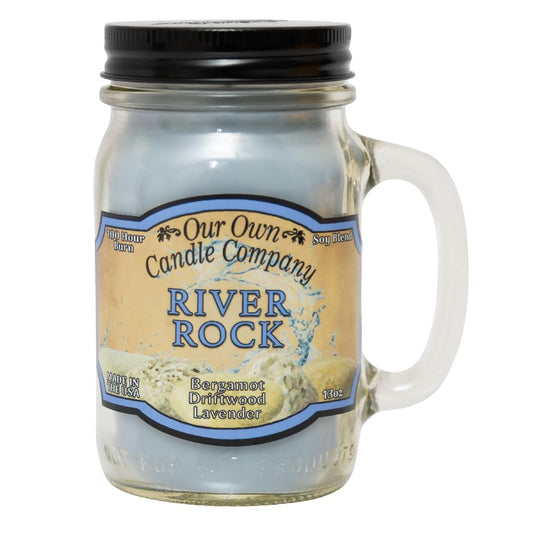 Our Own Candle Company, River Rock Scented Mason Jar Candle, 100 Hour Burn Time, 13 Ounces