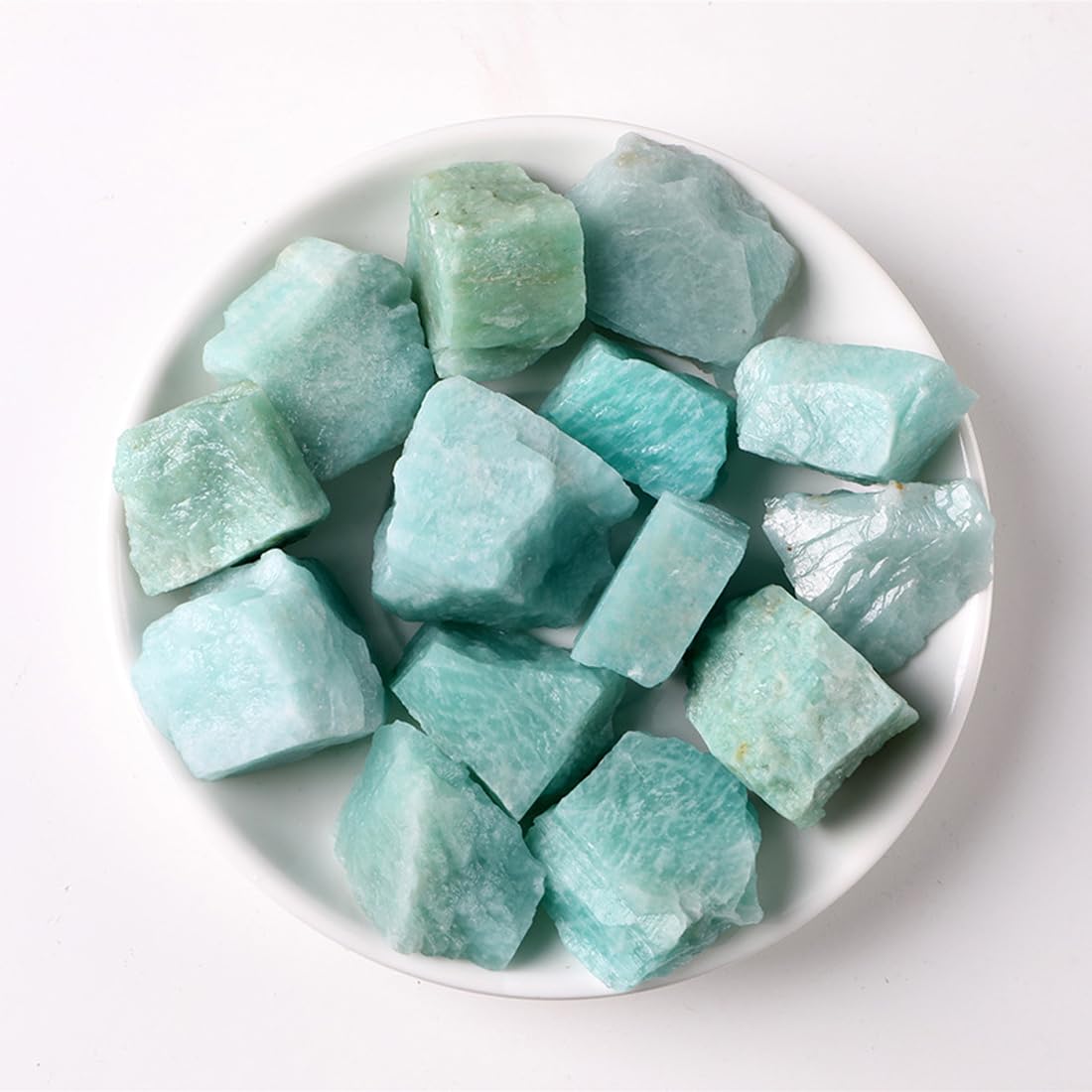 Amazonite Raw Crystals, Large 1.25-2.0" Healing Crystals Natural Rough Stones Crystal for Tumbling, Cabbing, Fountain Rocks, Decoration, Polishing, Wire Wrapping, Wicca & Reiki