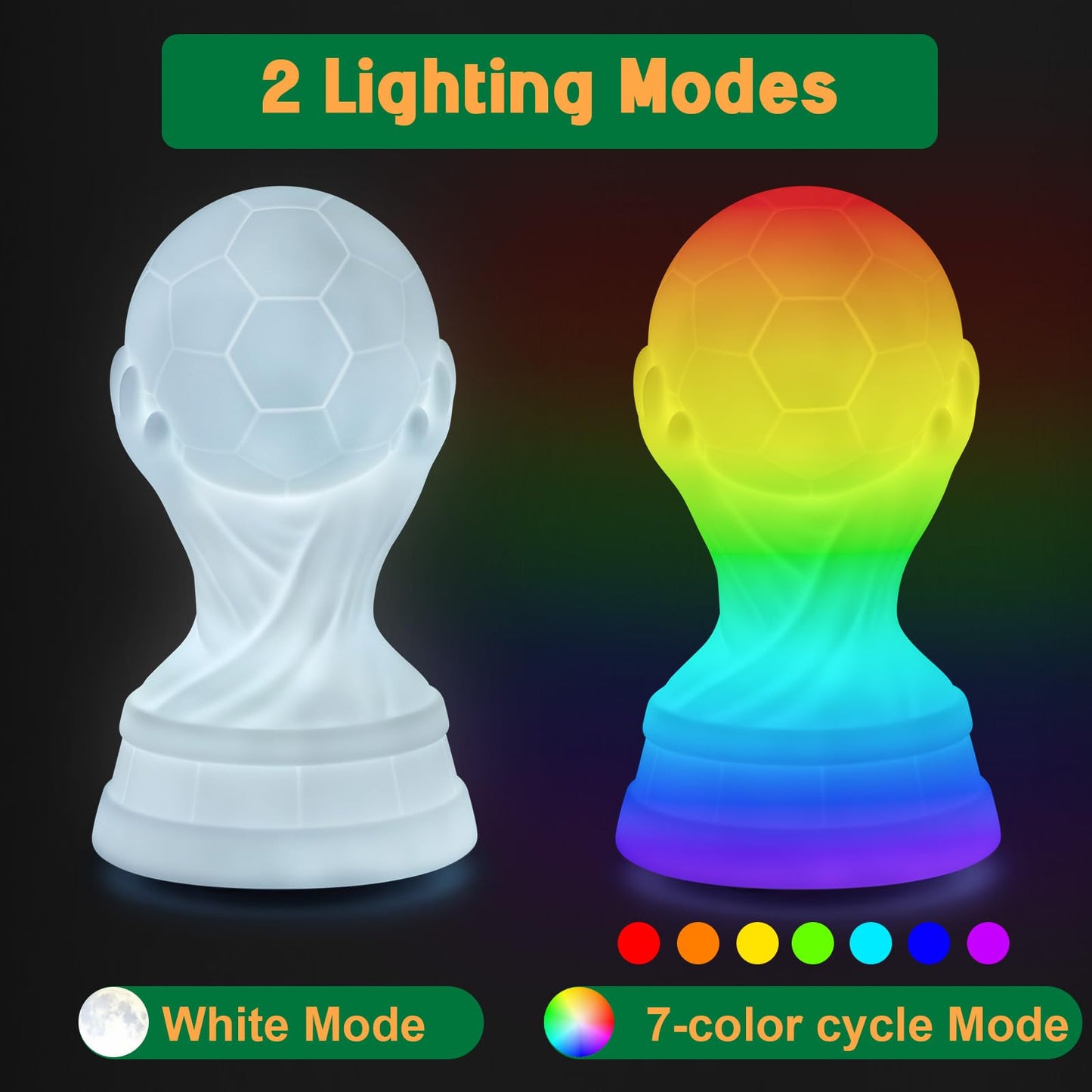 EPUMP Paint Your Own Soccer Cup Lamp Kit - Rechargeable 1200mAh Night Light with 2 Light Modes, Arts and Crafts Painting Toys for Girls Boys, Art Supplies Birthday Gifts for Kids Ages 3-12+
