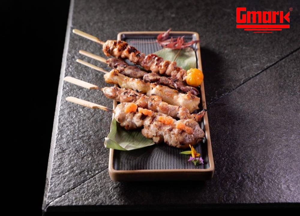 Gmark Bamboo Paddle Skewers 10" 100pc/Bag, Kabob Skewers, BBQ Skewers for Outdoor Grilling GM1074