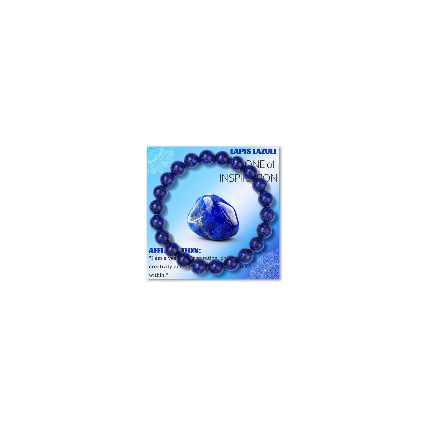 Bolinailo Crystal Beaded Bracelets for Women 8mm Lapis Lazuli Bead Handmade Gemstone Stretch Elastic Bracelet Natural Stone Crystal Healing Reiki Spiritual Jewelry Gifts