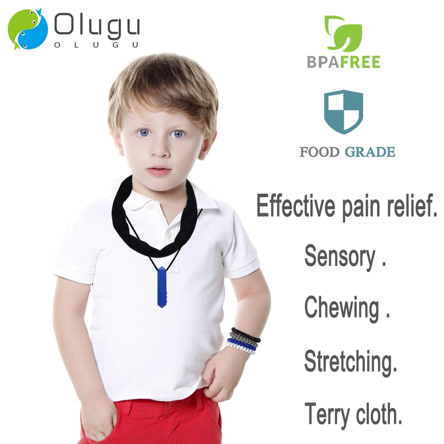 Sensory Necklaces for Chewing Boys Girls, 16 Pack Stretchy Coil Bracelets Chewing Necklace for Kids Sensory with Autism, ADHD, SPD, Silicone Chewy Necklace Sensory for Biting, Teething Anxiety Needs