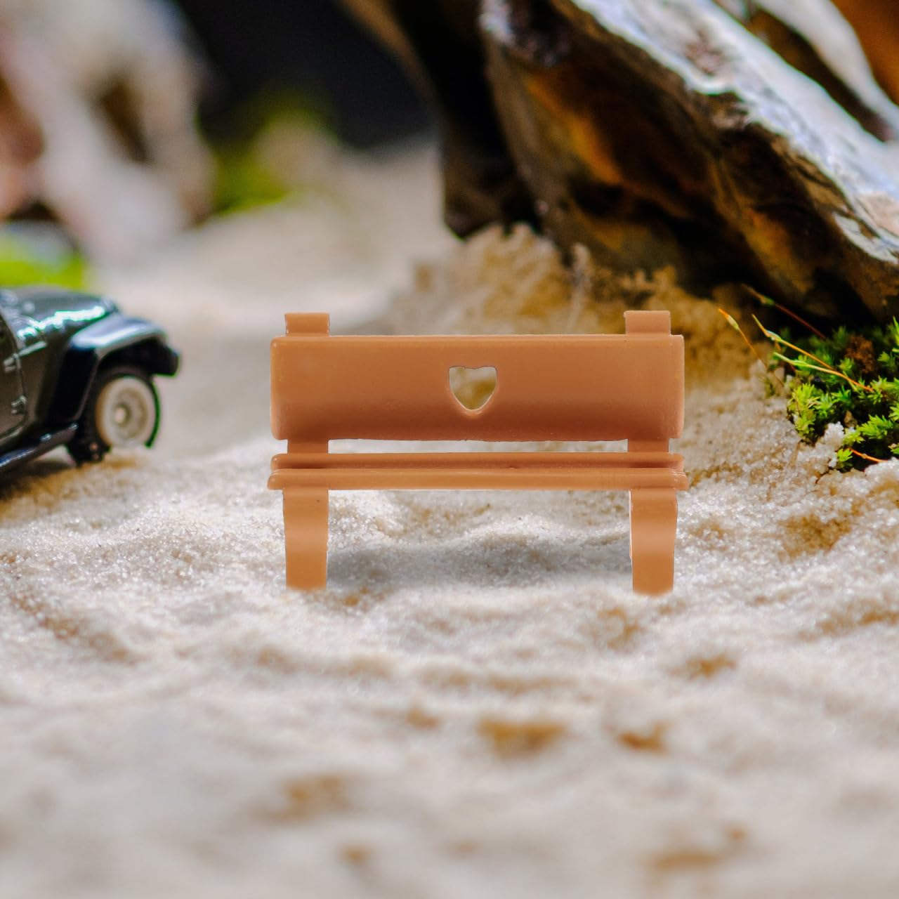 DECHOUS 4Pcs Miniature Park Bench Model 1:75 Scale Plastic Dollhouse Mini Bench for Micro Landscape Garden Accessories