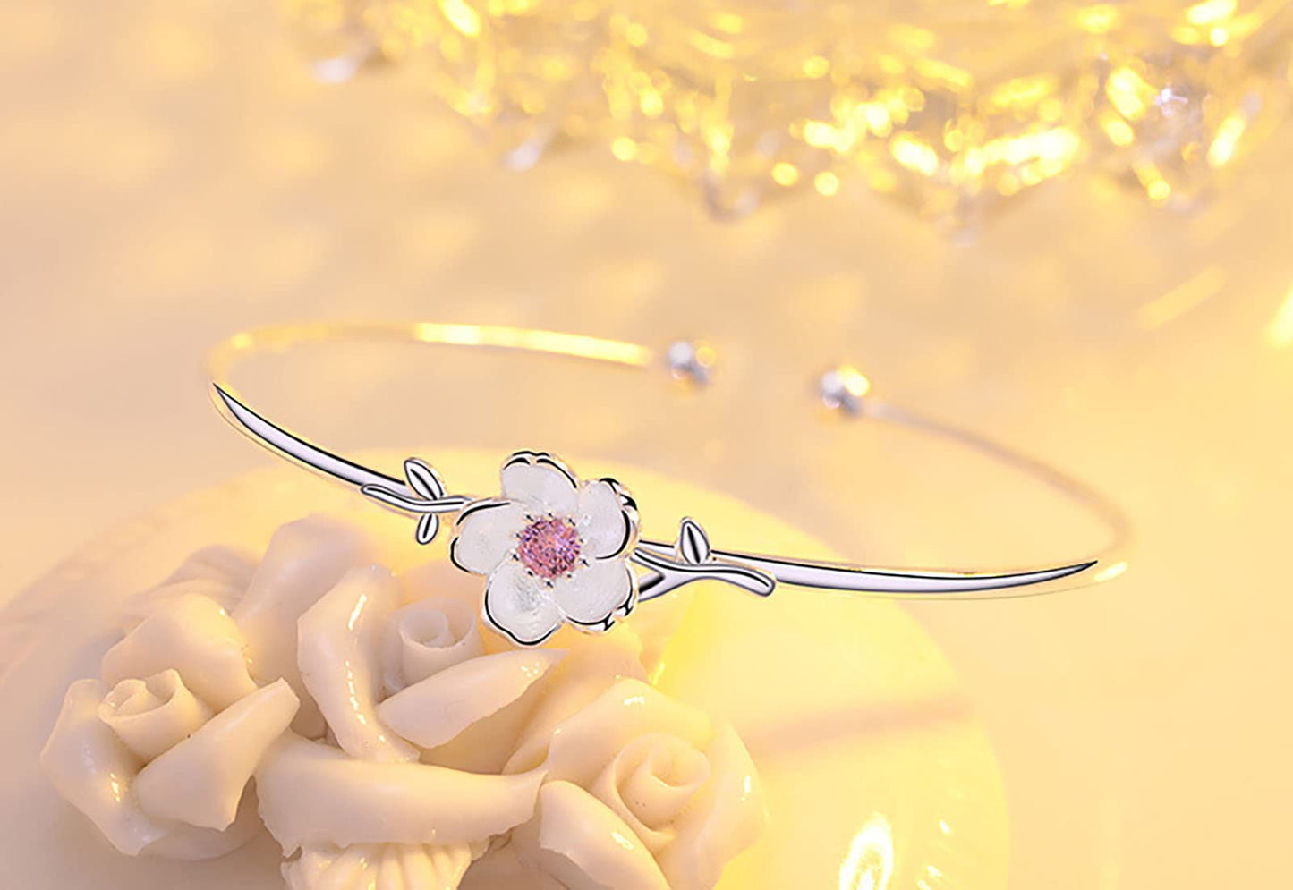 Baoaichi 925 Sterling Silver Bracelet Plated Cuff Bangle Bracelet Fashionable Multi-layer Cross Wire Bangle Bracelet Open Adjustable Wide Cuff Bracelet for Teen Girls Fashion Jewelry (silver K)