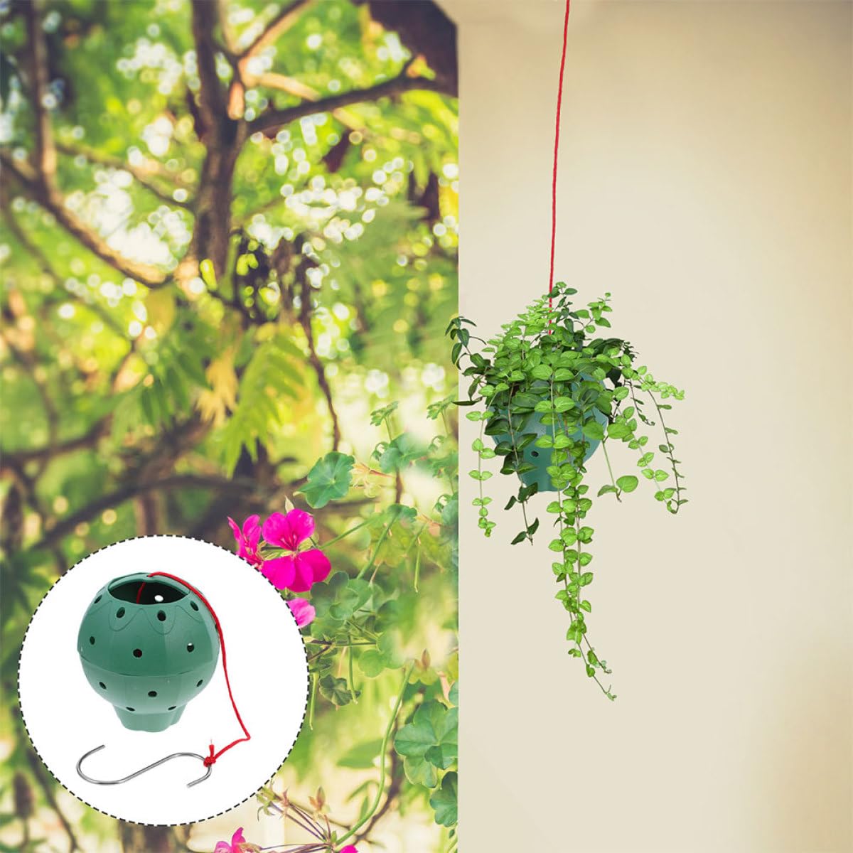 UTHCLO 5pcs Plastic Hanging Plant Pots with Multi-Opening Design for Succulent, Indoor and Outdoor Use, Strawberry Jar Style Seedling Containers for Patio Gardening