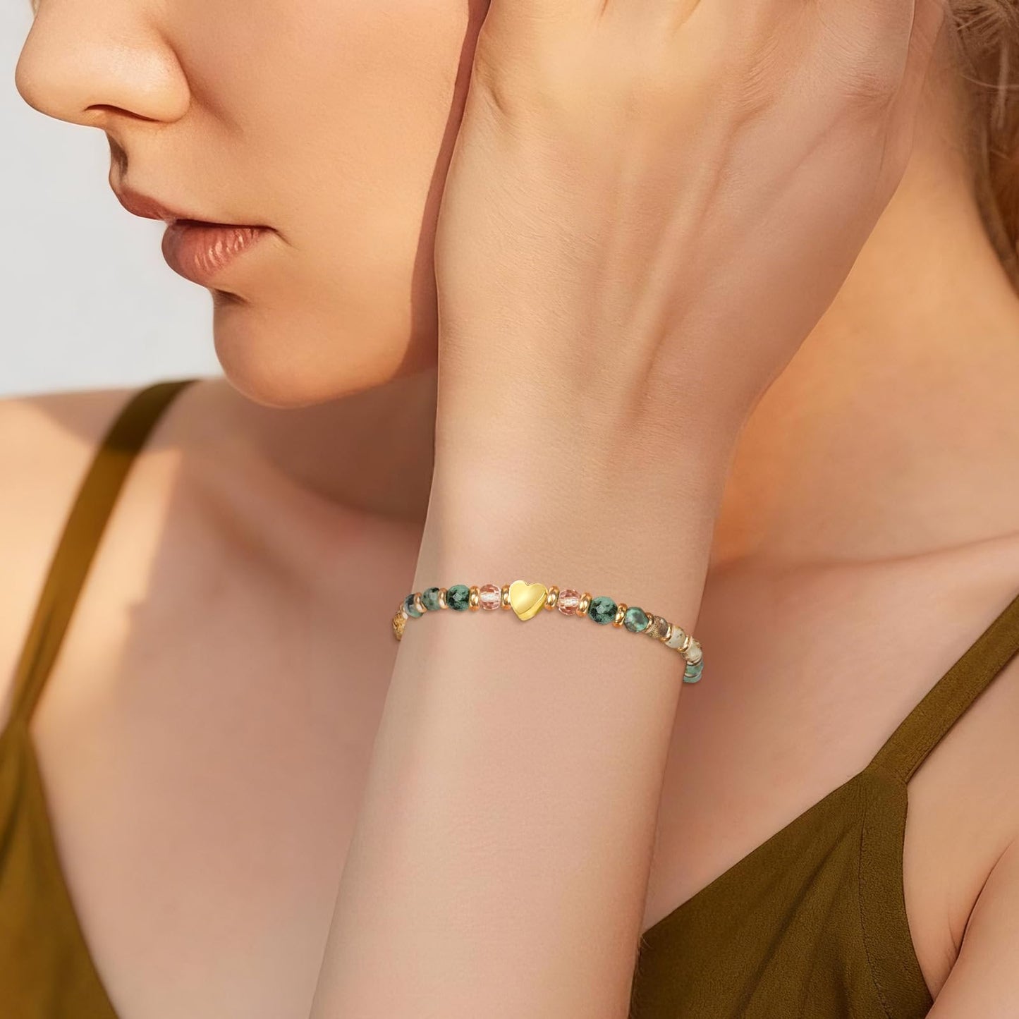 ZOKCC Inspirational Bracelets Gifts for Women: Healing Natural Stone Beads Bracelets - Birthday Mothers Day Gifts Thinking of you Get Well Soon Gift for Women Friends Sister Mom