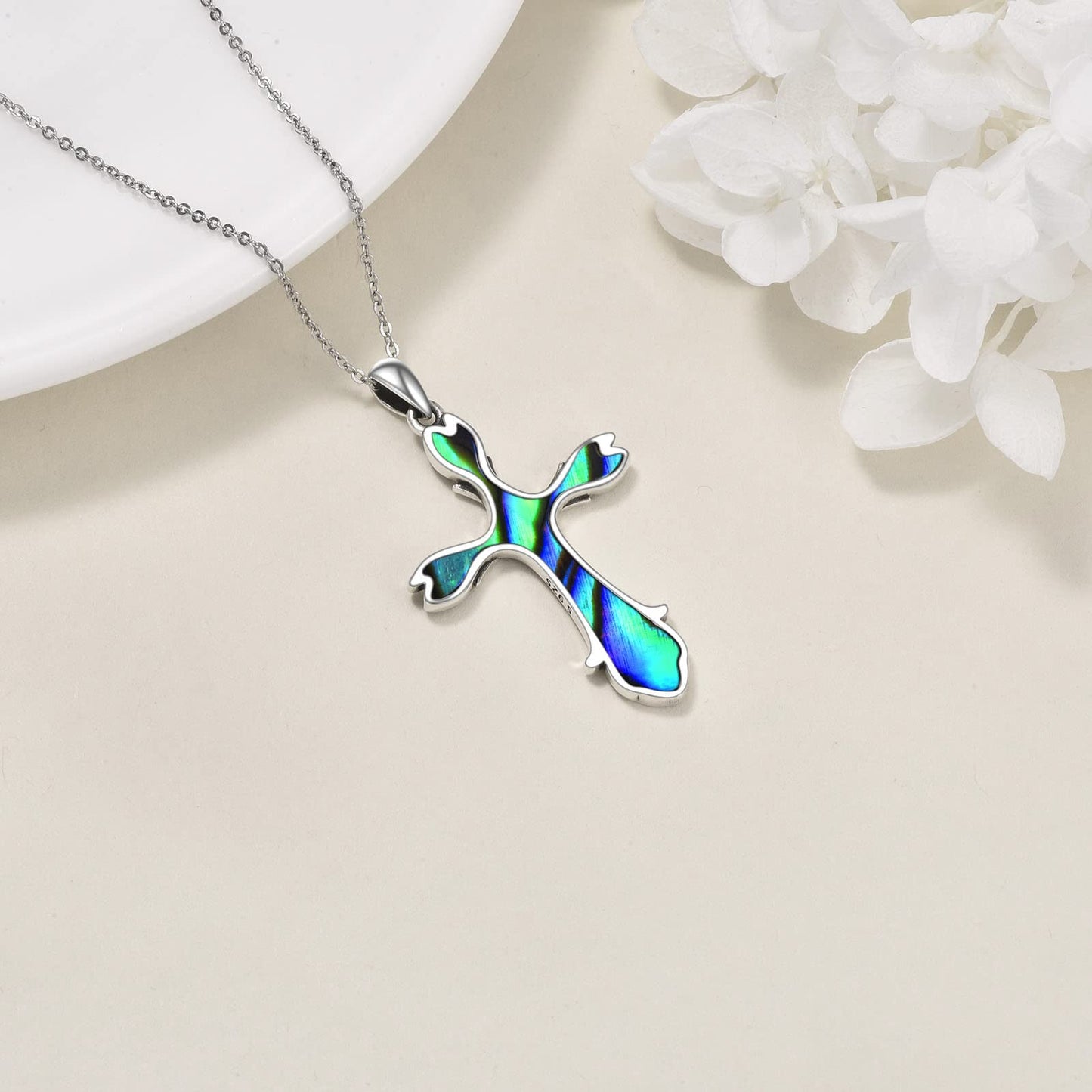 ONEFINITY Cross Necklace 925 Sterling Silver Celtic Knot Tulip Cross Necklace Pendant Gifts for Women Jewelry
