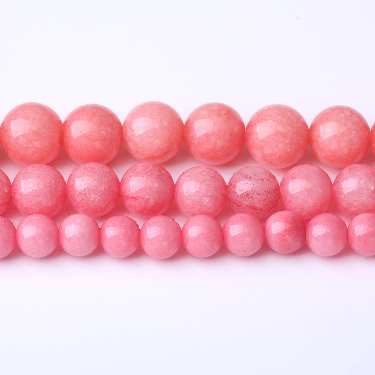 36PCS 10MM Natural Pink Jade Stone Beads Energy Healing Beads for DIY Jewelry Bracelet Necklace Making for Jewelry Making15Inch