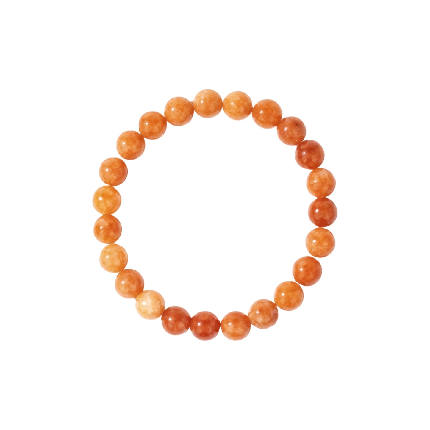 Natural Orange Calcite Bracelet for Women, Sun Stone Healing Crystal Adjustable Stretchy 8mm Round Beads Bracelets Reiki Chakra Man Jewelry Gifts (Orange Calcite)