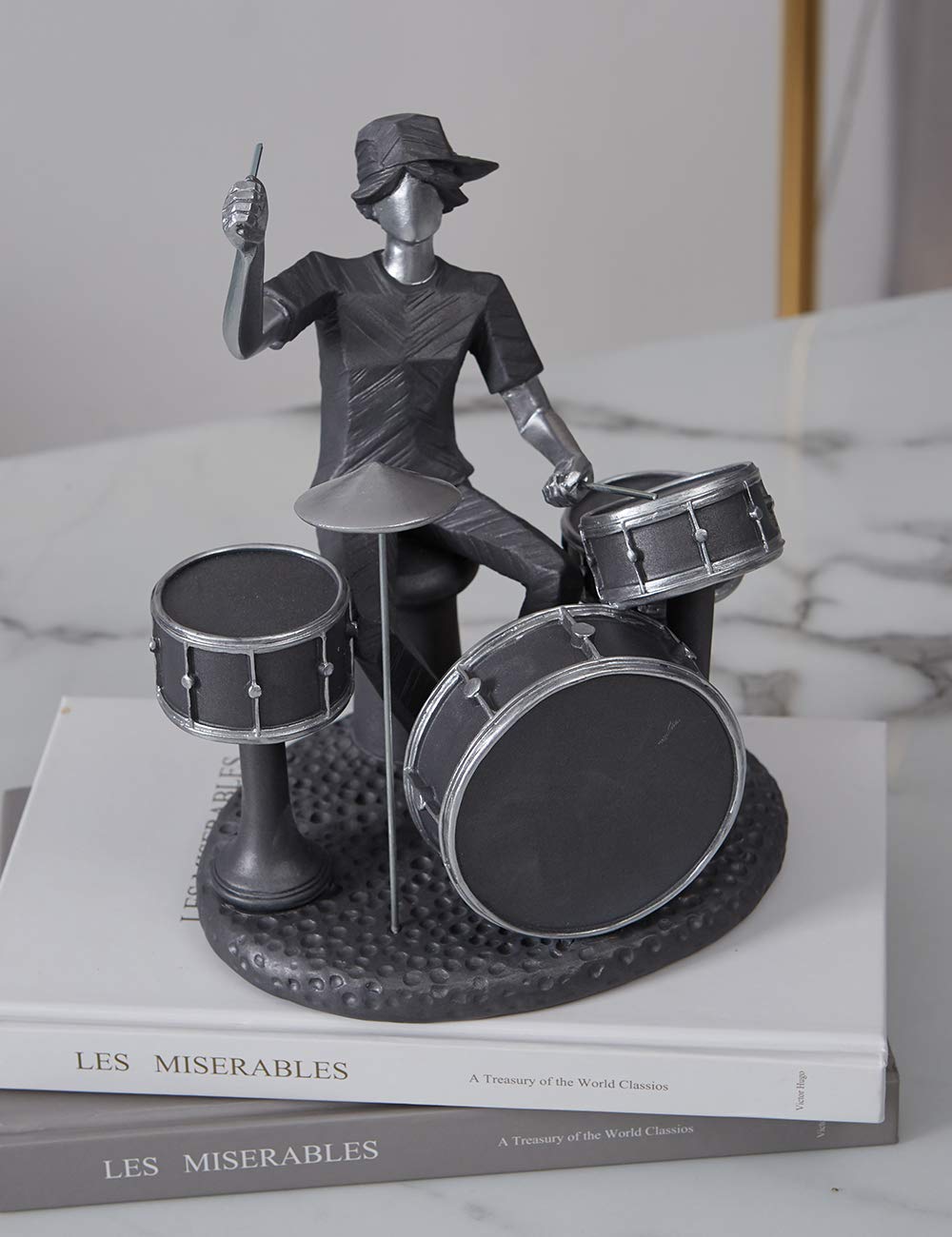 NENBOLEC Music Decor Statue Modern Figurine Sculpture Piano Gifts Table Centerpiece Arts for Bedroom Home Shelf Polyresin 8.1 Inch