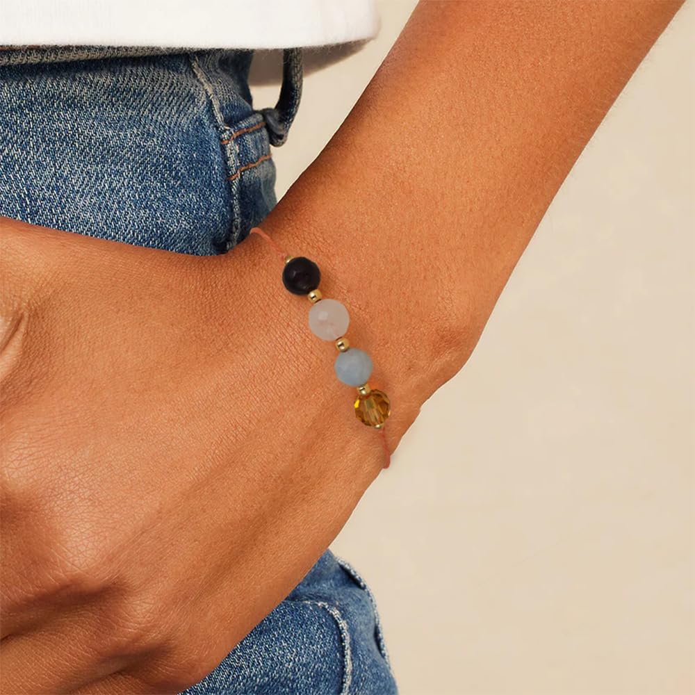 Fezodo Fertility Bracelets For Women, Natural Crystals and Gemstones Energy Healing Crystal Beaded Bracelet mas Valentines day Birthday Gift for Friends Women