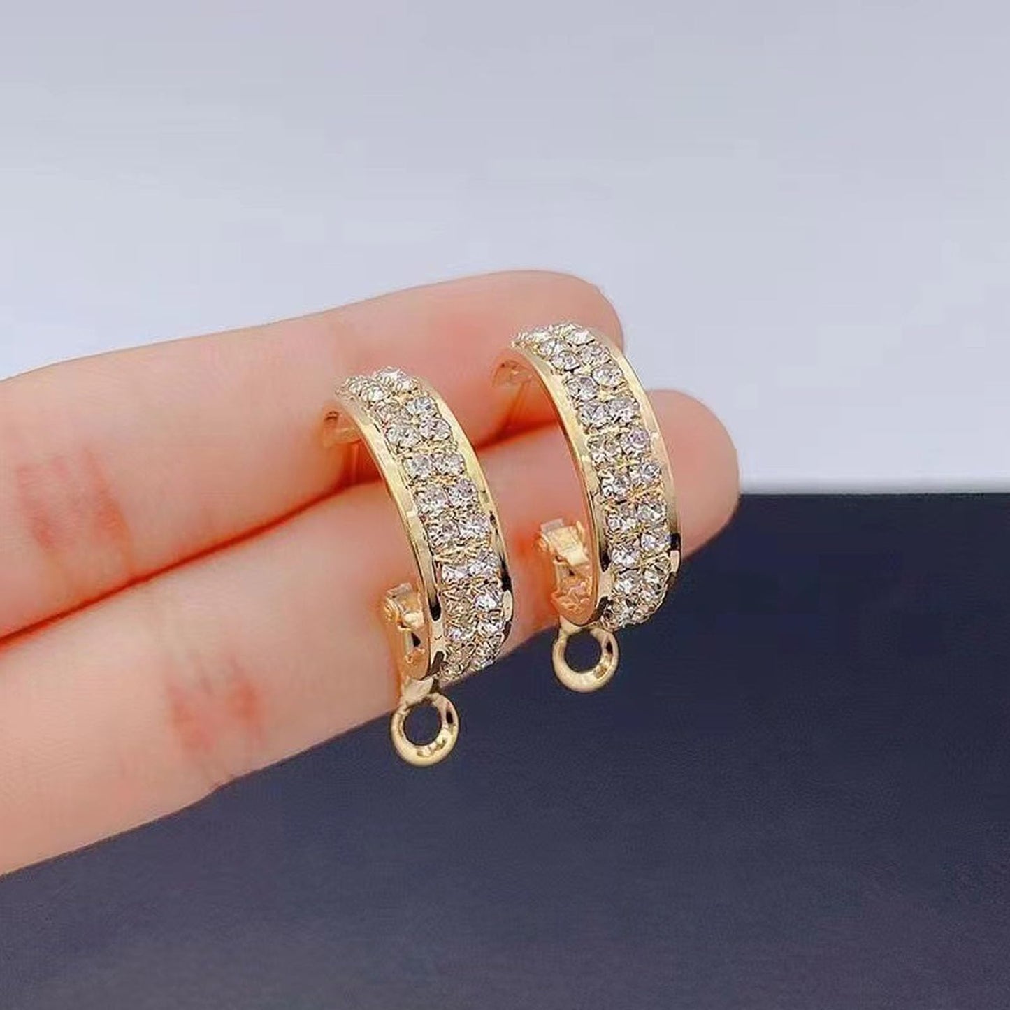 Lymphatic Activity Hoop Earrings, Lymphatic Drainage Slimming Hoop Earrings Lymphvity Germanium Earrings Cubic Zirconia Earrings Jewelry Gifts for Women (gold)