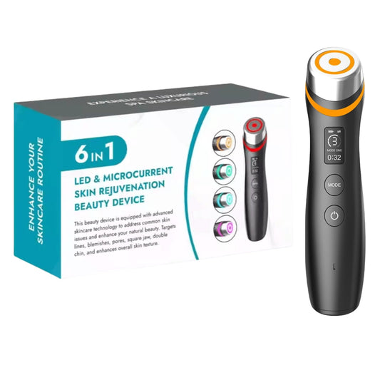 Pro Anti-Wrinkle Device| 6-in-1 Real Glass Glow Beauty Massager with 5 Modes | Looking Glass Skin | Korean Skin Care Enhanced Absorption, Elasticity,Facial Neck Lifting, Firming and Pore Care