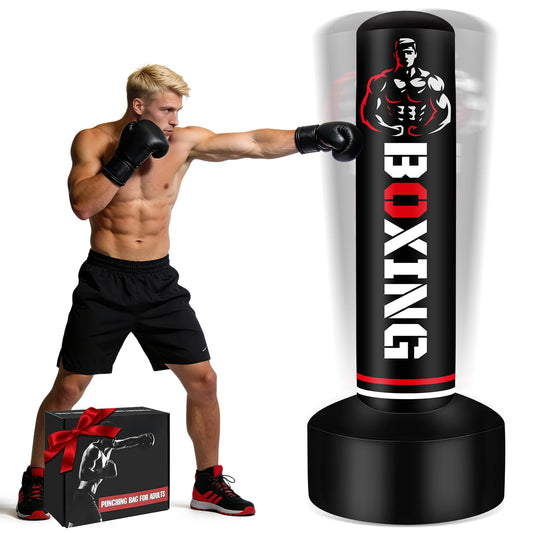Heavy Punching Bag for Adults Teens, 70" Freestanding Punching Bag with Stand Kickboxing Bags, Women Men Heavy Boxing Bag for Beginners Training MMA Karate Muay Thai Fitness