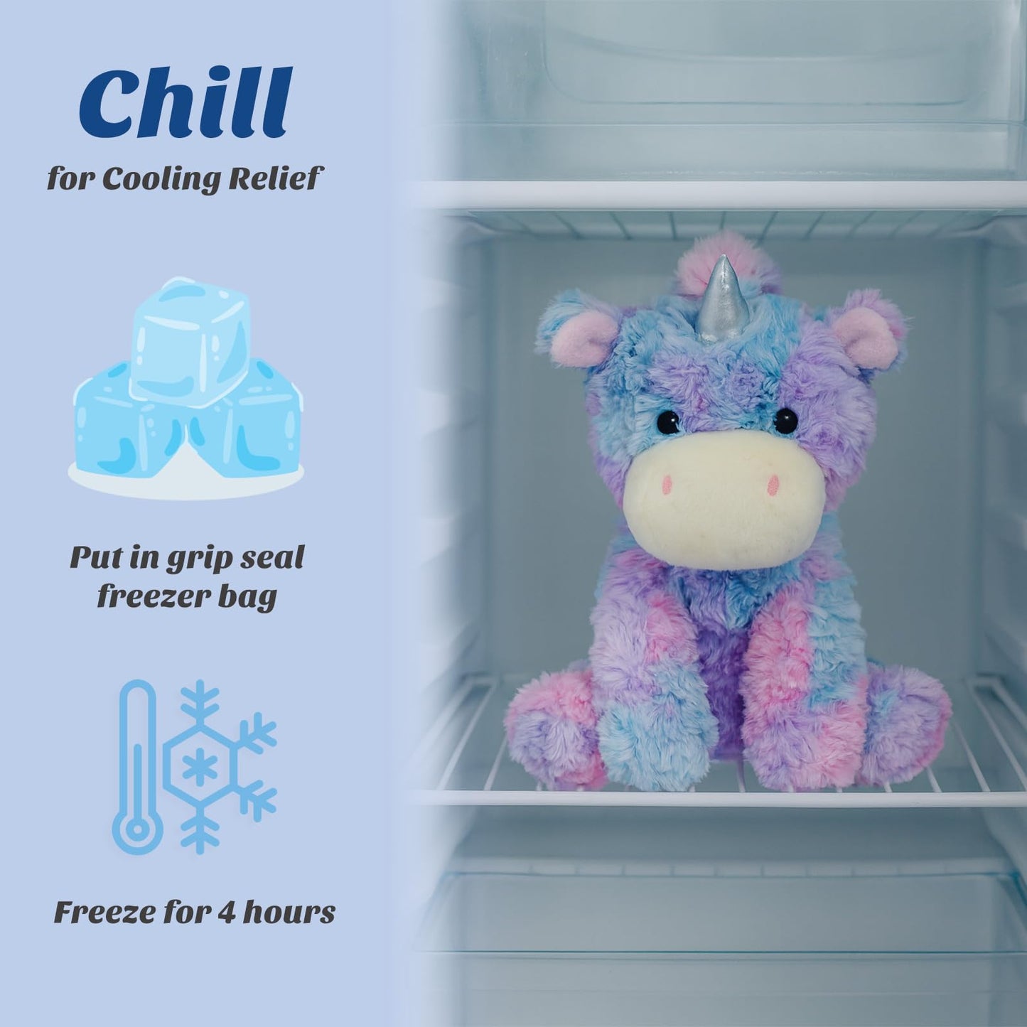 Easfan Weighted Stuffed Animals, Heated & Coolable Weighted Plush Toy for Period Cramps & Pain Relief, Microwavable Lavender Scented Toys Cute Soft Plushies, Unicorn Gifts for Adults & Kids,12 inch