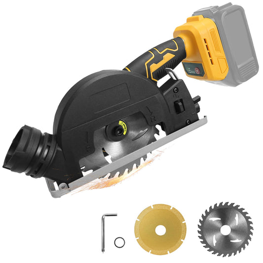 Cordless Mini Circular Saw for Dewalt 20v Battery, 4" Brushless Power Circular Saws, 12000RPM Small Circular Saw，2 Blade, Cutting Depth 0.8"(20mm) for Metal, Wood, Plastic(No battery)