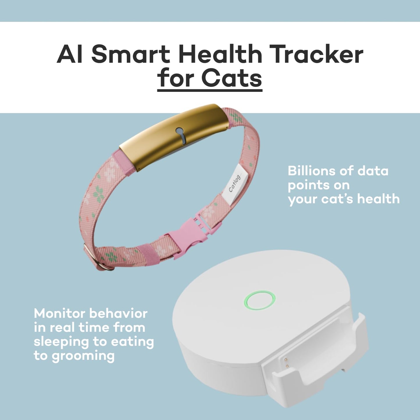 Catlog Health Tracker for Cats - Smart Cat Collar with Safety Breakaway Buckle for Indoor Cats, Wellness Alerts, Real-time Monitoring (Kimono (Sakura -Night-),XL)