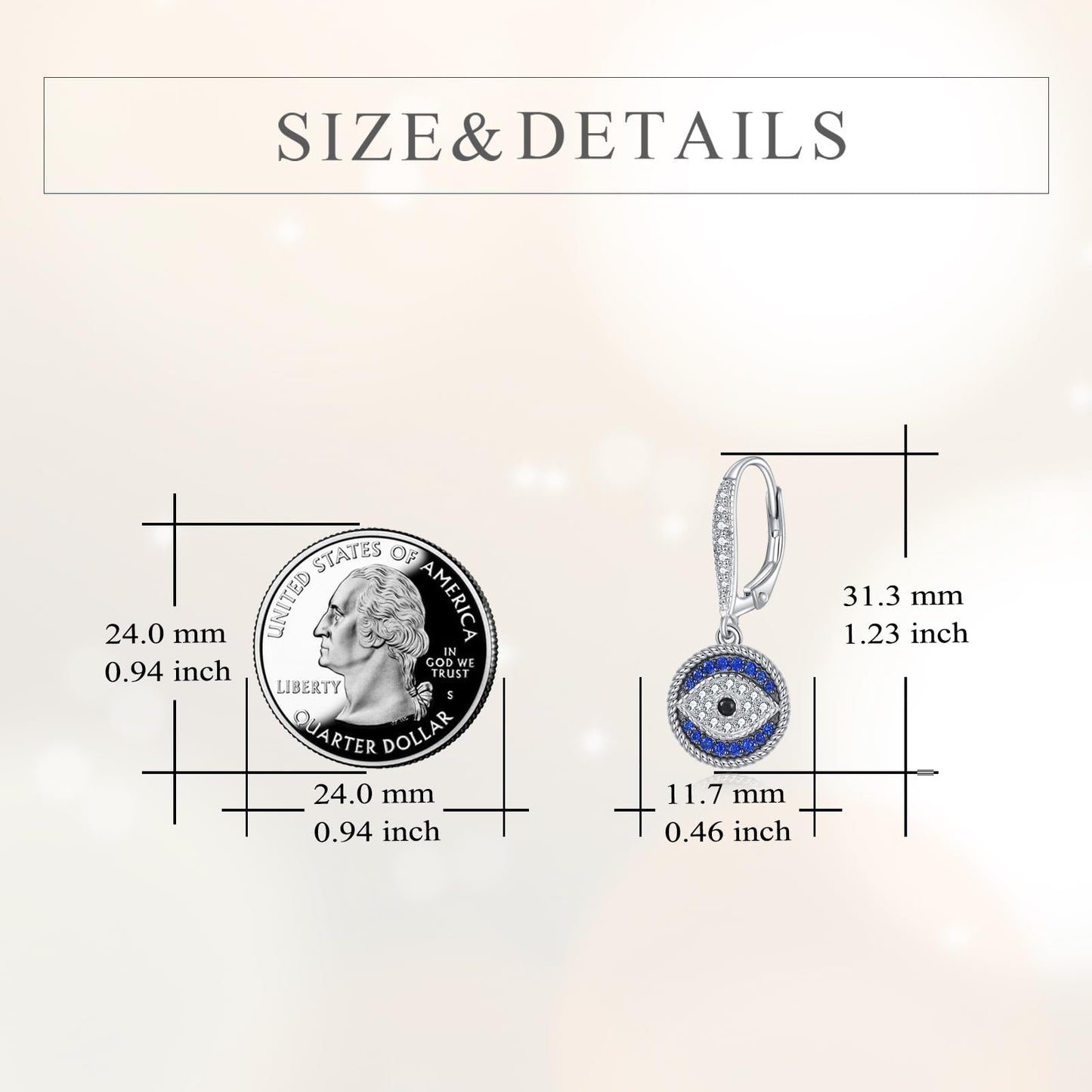 YFN Evil Eye Earrings for Women Sterling Silver Eye Dangle Earrings Minimalis Jewelry Gifts (Silver-Evil Eye Earrings Dark Blue)