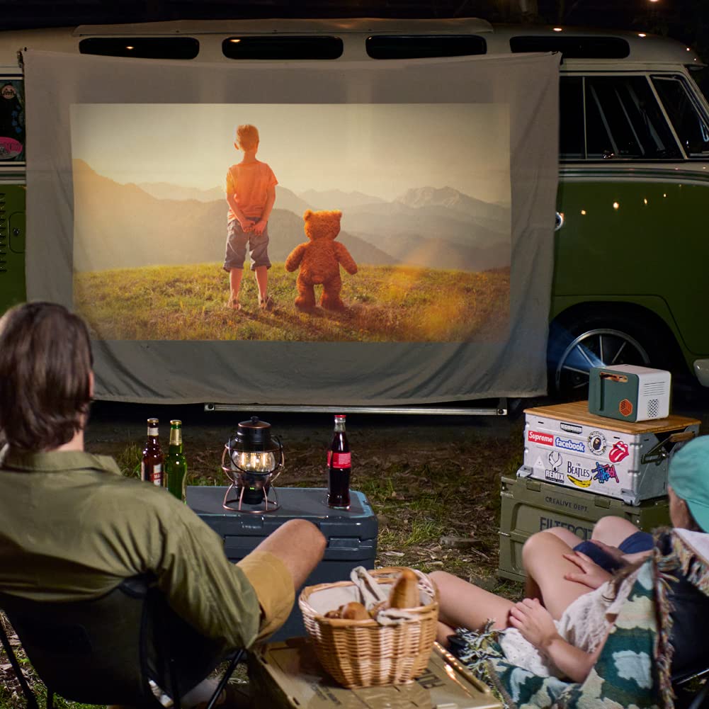 BenQ GS50 w/ carry bag1080p Wireless Outdoor 4K Supported Portable Projector | Bluetooth Speaker | IPX2 Splash & Drop Resistant | WiFi | Android TV | Chromecast & AirPlay | Auto Focus | 2D Keystone
