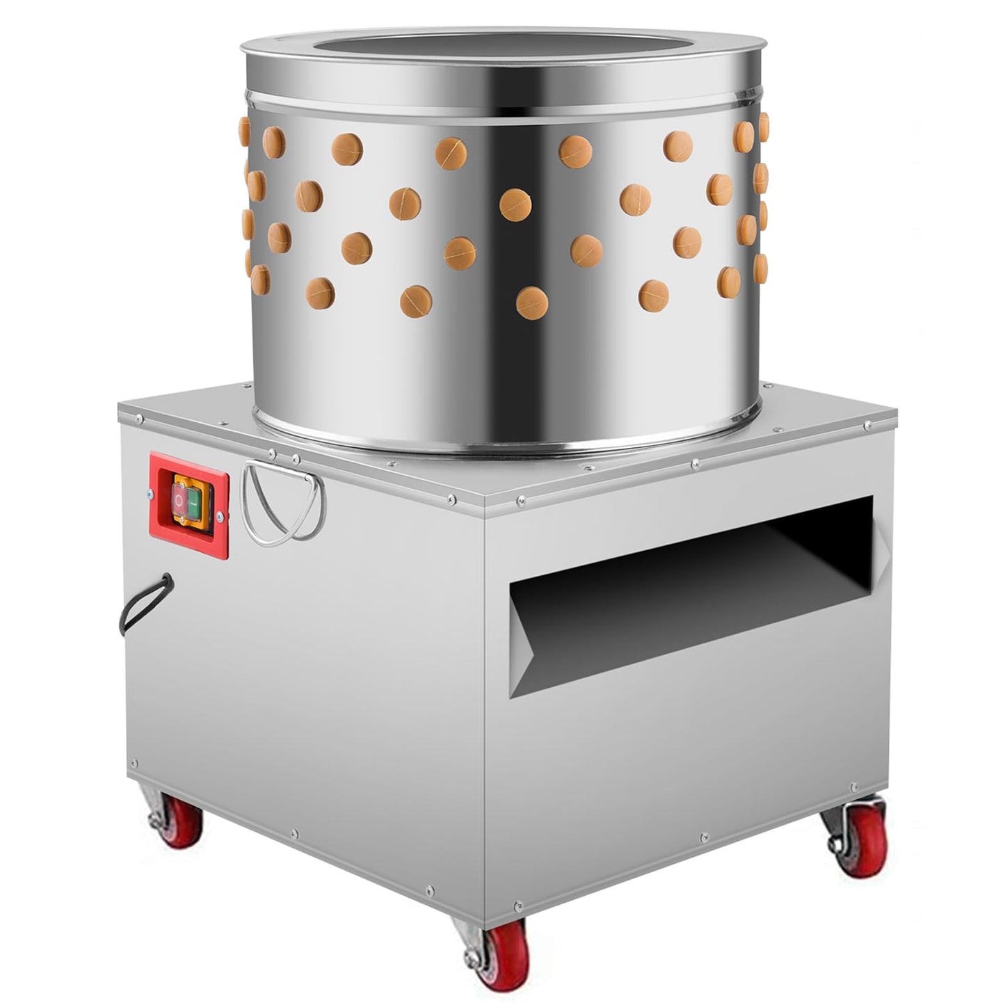 Panghuhu88 2HP Chicken Plucker Machine, 20Inch Turkey De-Feather Remover Poultry Stainless Steel Machine 1500W 275R/min Barrel Diameter Heavy Duty Feather Plucking Machine