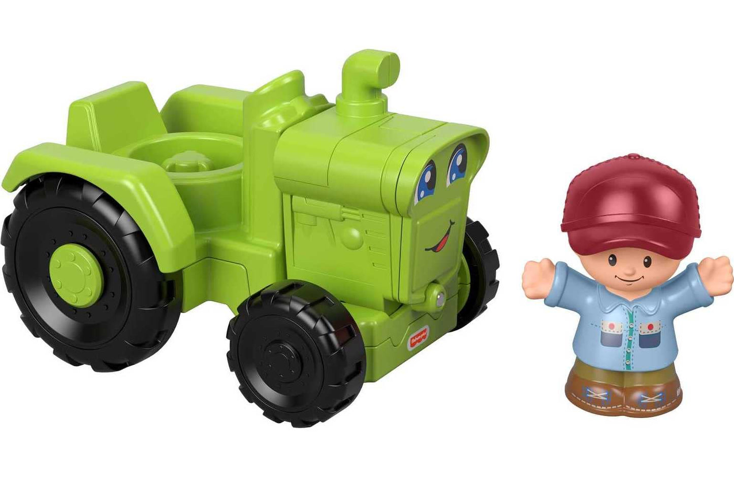 Fisher-Price Little People Toddler Toy Helpful Harvester Tractor, Farm Vehicle & Figure Set for Preschool Pretend Play Kids Ages 1+ Years