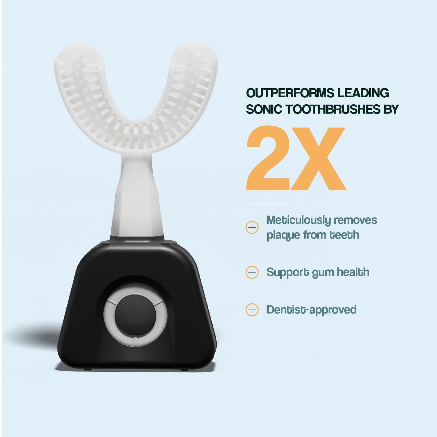 Y-Brush NylonBlack Premium 2024 - Electric Toothbrush - Y-Shaped Brush - Innovation Awards at CES 2023-3 Months Battery Life - Adult - Clinically Proven