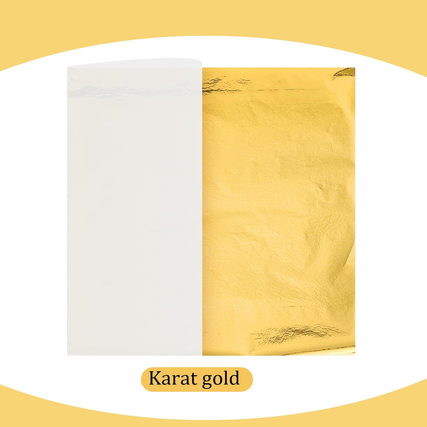 Cunhill 100 Pcs Gold Leaf Sheets for Art Foil Paper Leaf Art Foil Sheets Gilding Brush Thin Paper Craft for Painting Gilding Crafting Decoration,5.5 x 5.5 Inches (Karat Gold)