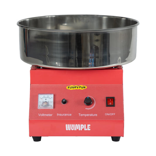 Wumple - Cotton Candy Machine Pro, Quick Heat-Up, Electric Machine with Large Stainless Steel Bowl for Parties & Business (Red)