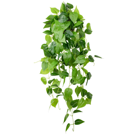 LOYWREE 35.4in Artificial Plants in Black Pot Realistic Fake Hanging Potted Greenery with Faux Ivy Vine & Pothos - Ideal for Shelf, Home, Office, Indoor & Outdoor Garden Decor