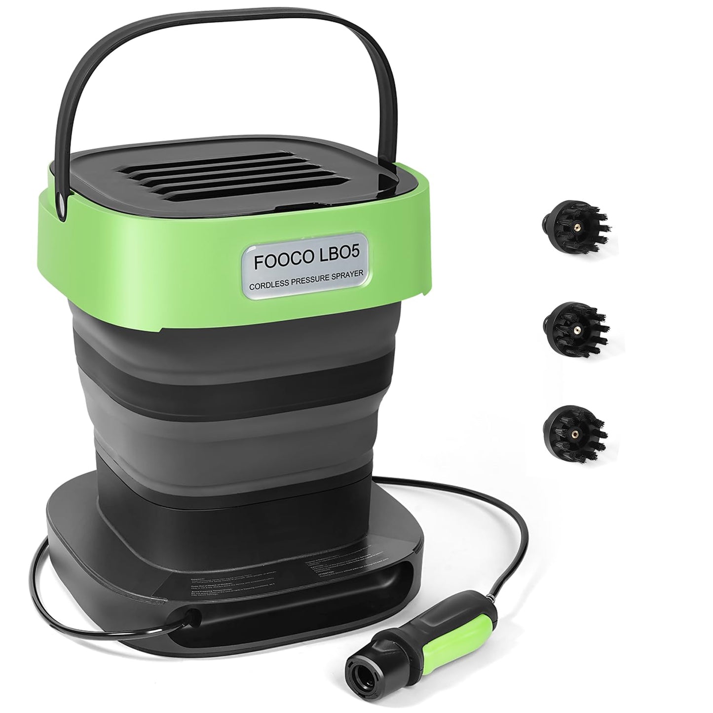 Portable Cordless Electric Sprayer with 3.2 Gal Water Tank, Auto-Retract & Any-Length Lock Hose Reel, Portable Pressure Washer for Rinseless Car Wash, HVAC Coil Cleaning, Pet Care, and Camping Shower