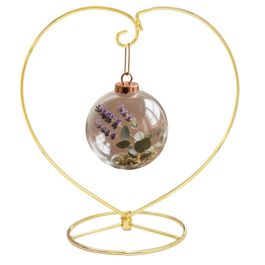 YY YEARCHY Ornament Display Stand for Hanging Glass Globe Ball, Air Plant Flower Holder (Gold, 9" x 8.8")