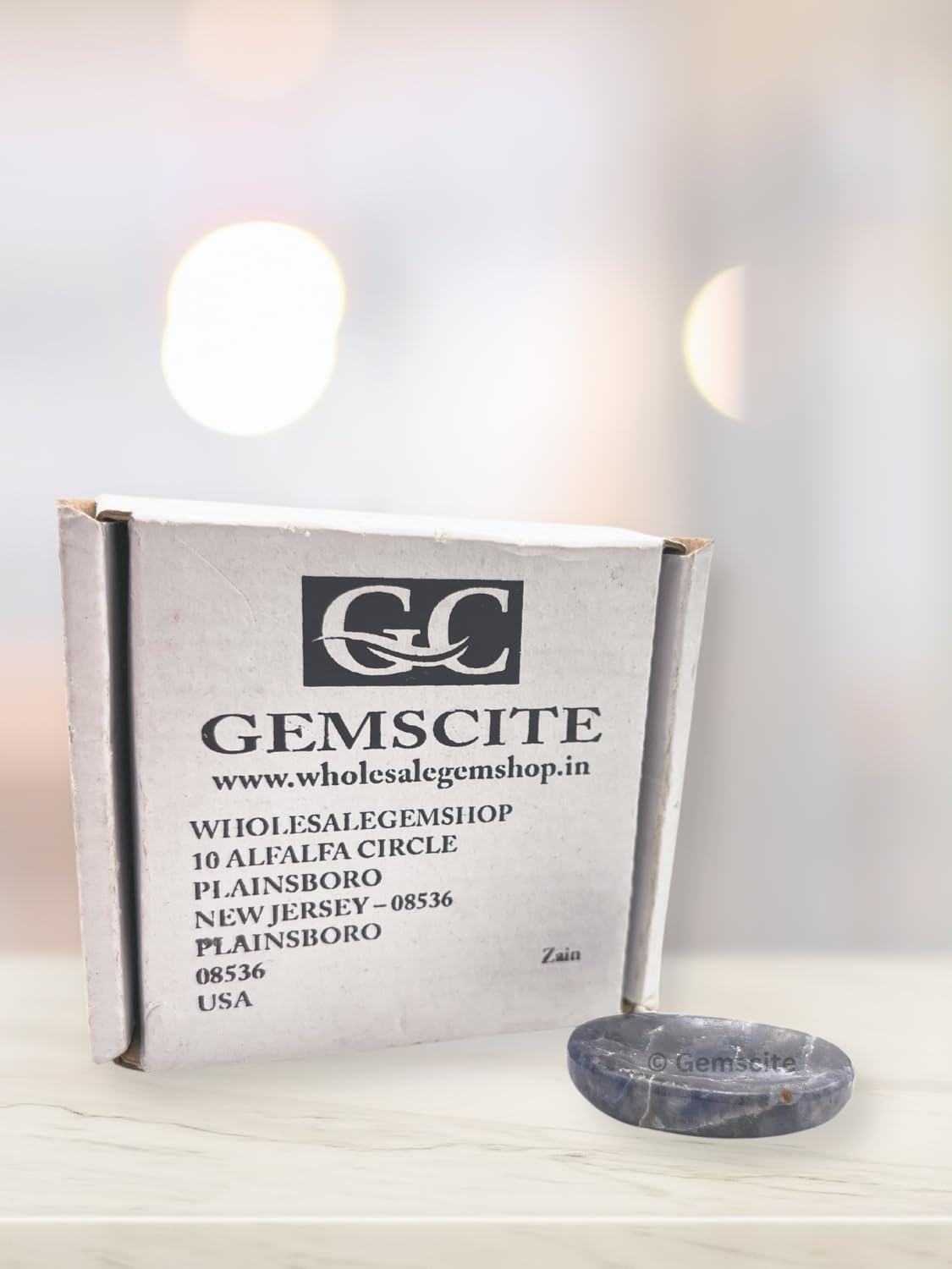 GEMSCITE Iolite Thumb Worry Stones Metaphysical Gemstone Crystal Healing Reiki Men Women Gift FENG Shui Positive Energy Love Wellness Palm Stones Wicca Powerful