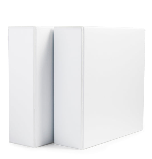 Amazon Basics 3 Ring Binders, 2 Inch, 4 Pack, D-Ring Organizer for School, Home Office, White